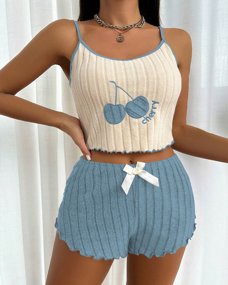 Cerise™ | Conjunto loungewear cherry de satén